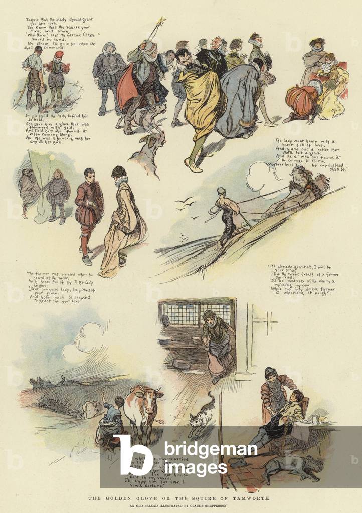 Bild von Druck "Der Goldene Handschuh" 1901 von Claude Shepperson