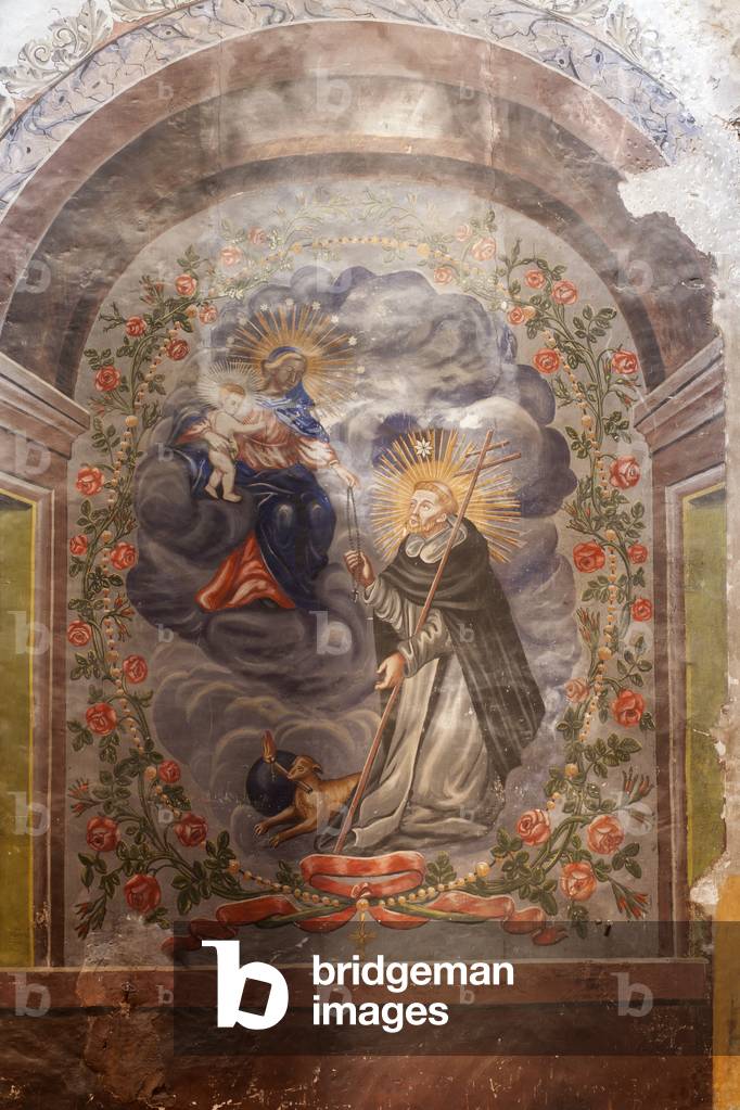 "Kirche St. Laurentius (Església Sant Llorenç). Innenausstattung. Kapelle nordöstlich. Detail. Wandmalereien. 