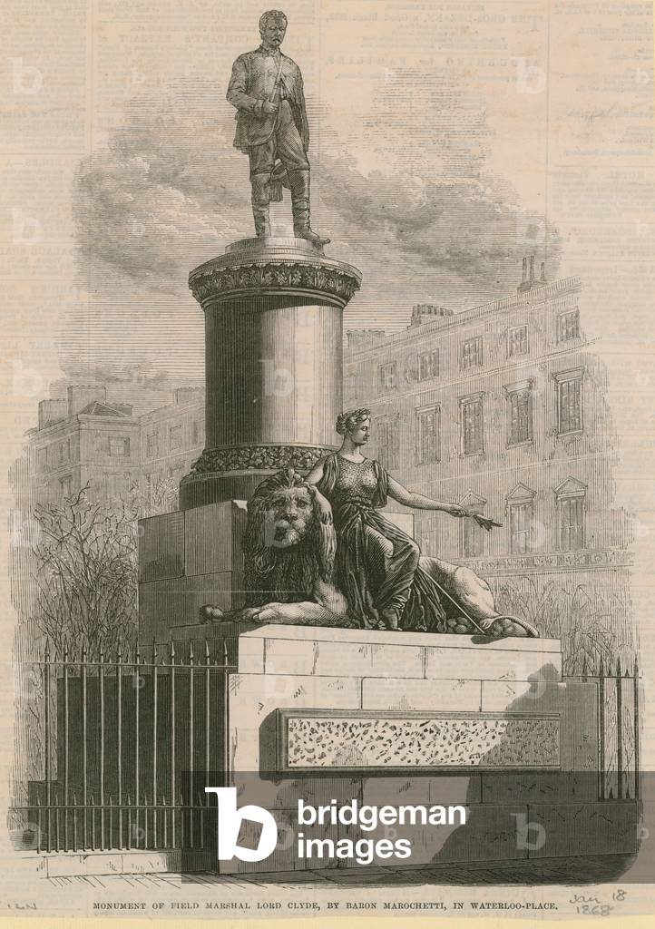 Monument of Field Marshal Lord Clyde (engraving) by English Artist