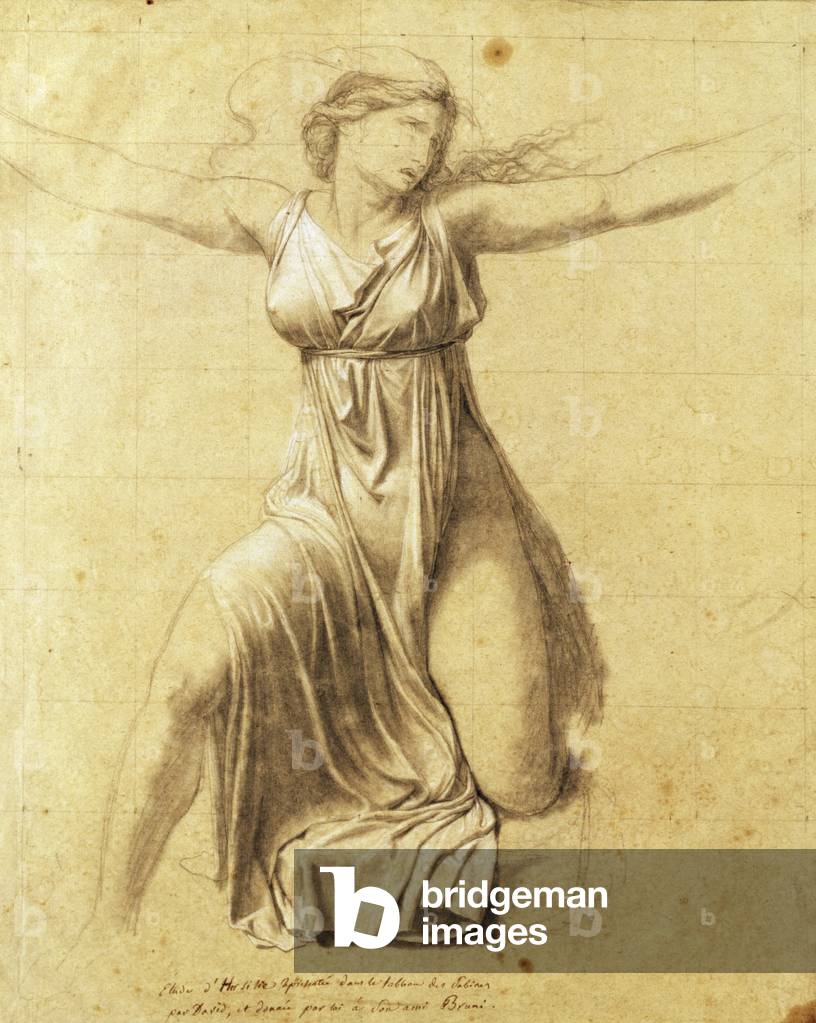"Herse (Kreide)" von Jacques Louis David, b/w