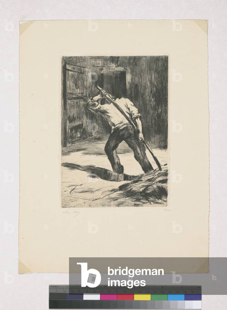 On the threshing floor, 1923 (etching)