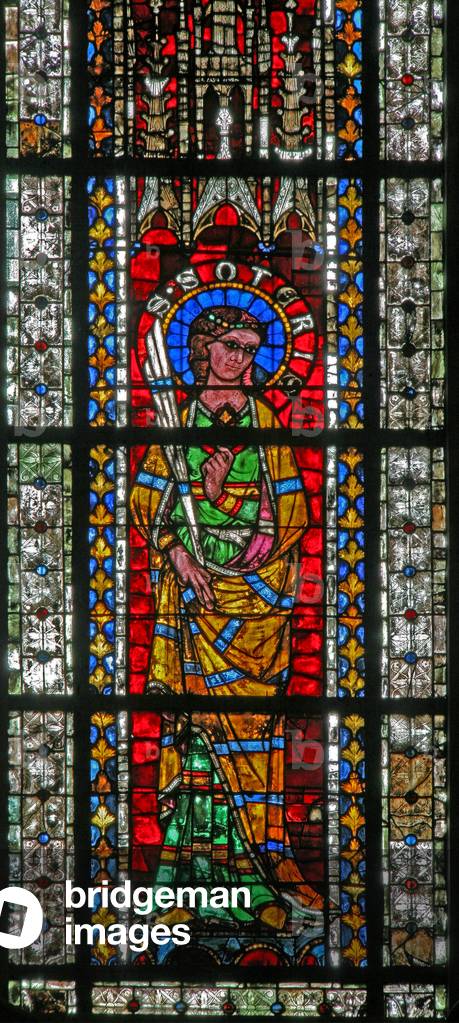 Window w206 depicting St Sotere (stained glass) by French Artist