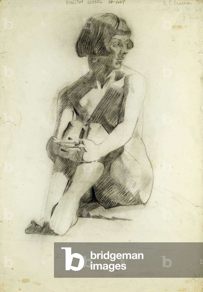 Studie von sitzenden nackt, 12 Oktober 1926 (Bleistift auf Papier)