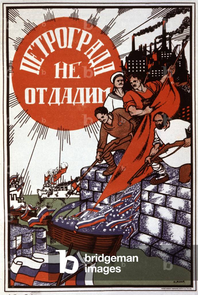 Image of Print depicting The Revolutionaries Chasing Reactionaries 1920 by Dmitry Moor