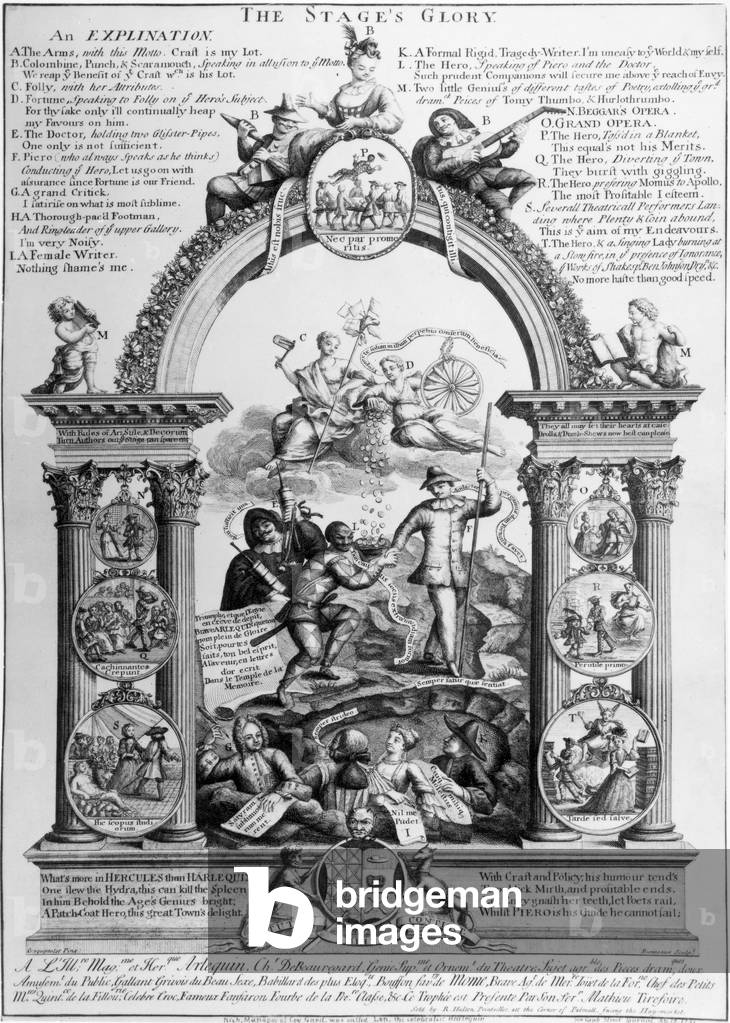 "The Stage 's Glory", 1731 di English School, b/w