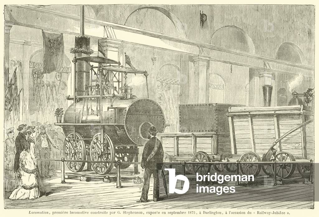 "Locomotion" 1801 di French School, b/w