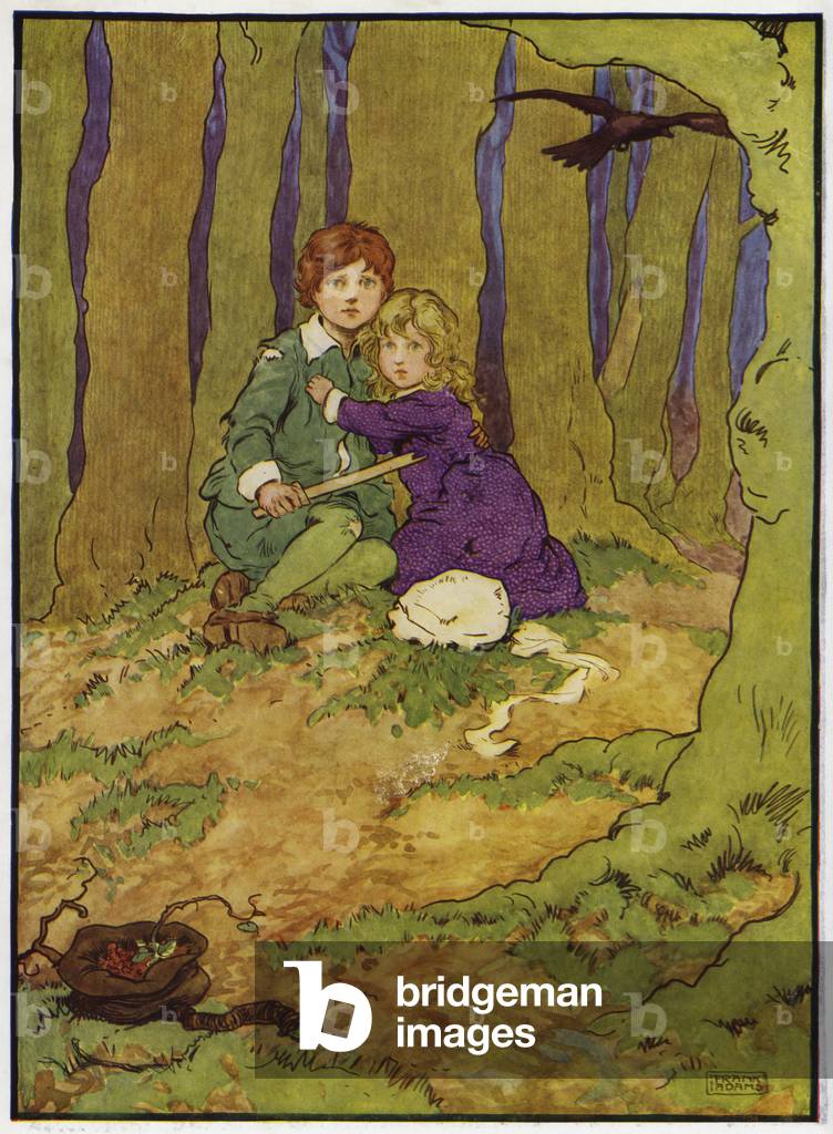 Illustration pour Babes in the Wood (couleur litho) par Frank Adams