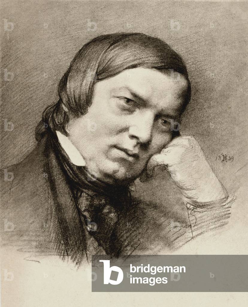 Robert Schumann appoggiato su