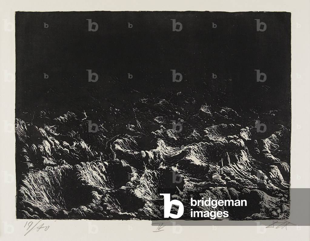 "Trichterfeld bei Dontrien", 1924 di Otto Dix, b/w