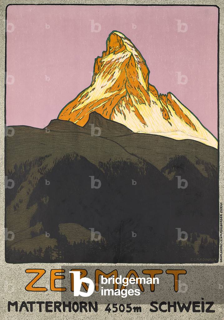 Poster advertising Zermatt, Switzerland, 1908 (lithograph)