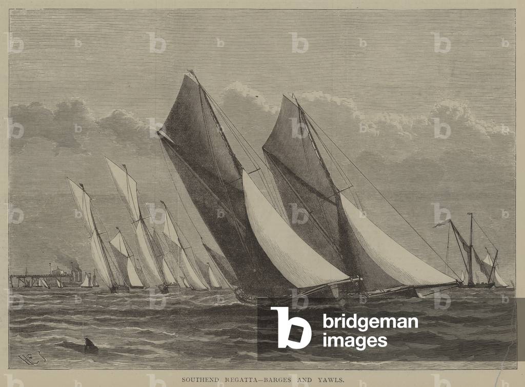 "Regata Southend" di English School, b/w