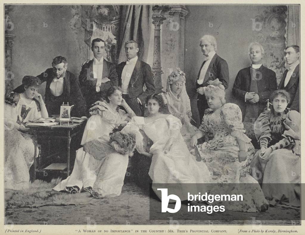 "A Woman Of No Importance" in the country:  Mr Tree's provincial company (b/w photo)