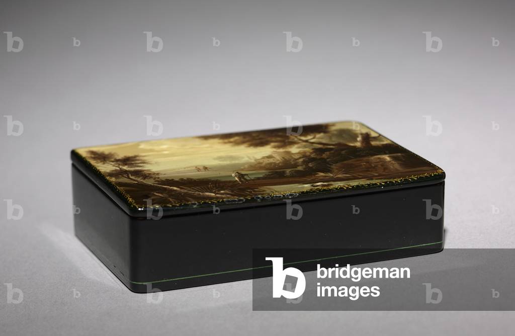 Snuff Box (Holz mit schwarzem Lack)