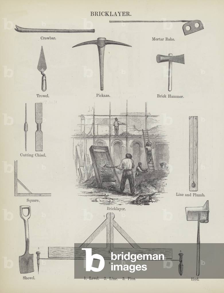 Bricklayer (engraving) by English Artist