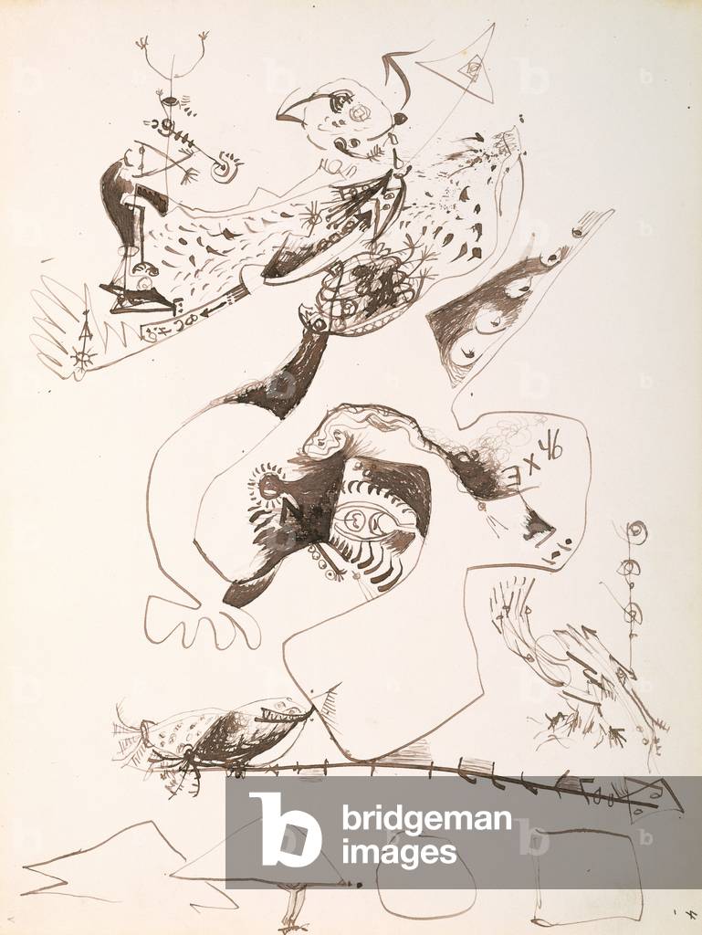 Image of Drawing depicting Untitled (O'Connor-Thaw 773) from a suite of notebook drawings, c.1946-47 by Jackso