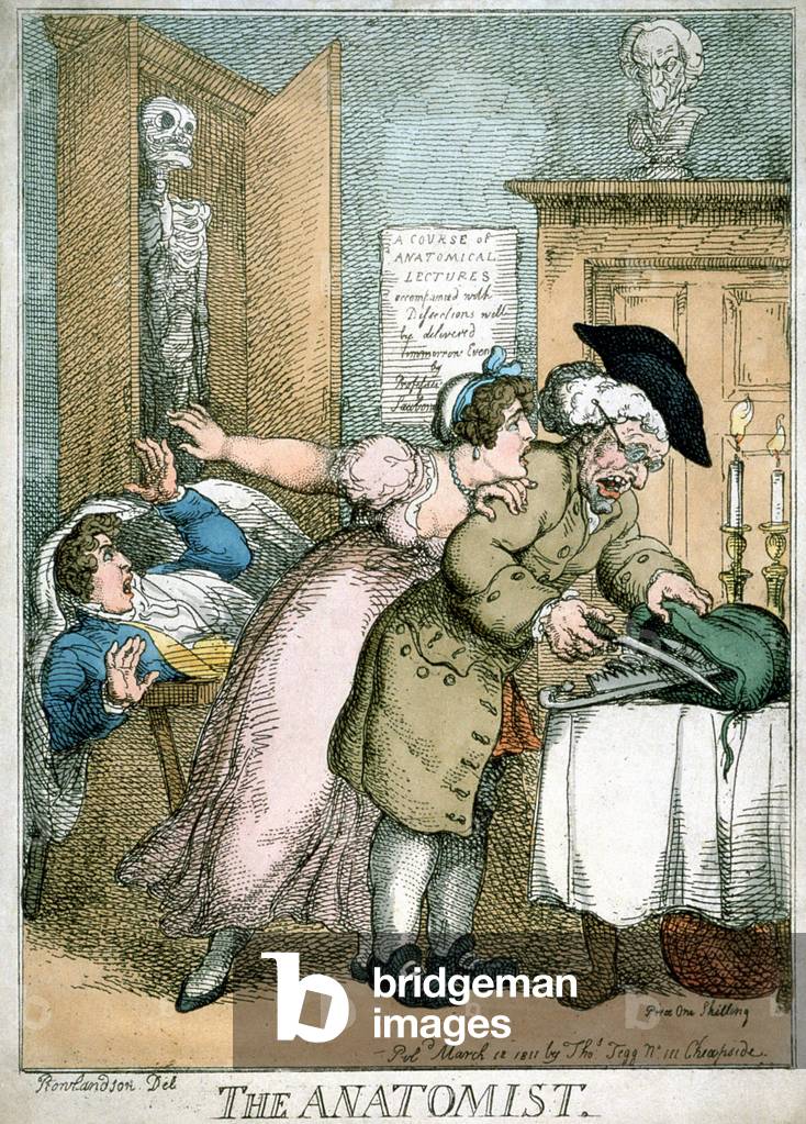 "“The Anatomist” Cartoon von Rowlandson veröffentlicht 1811" 1811