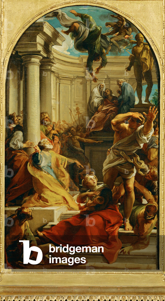 Bild von Gemälde "Der Fall des Magiers Simon Magus (Gemälde auf Leinwand)" von Pompeo Girolamo Batoni