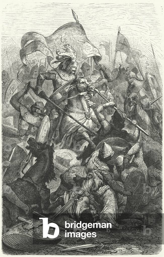 Battaglia tra i sassoni e i wends (incisione)