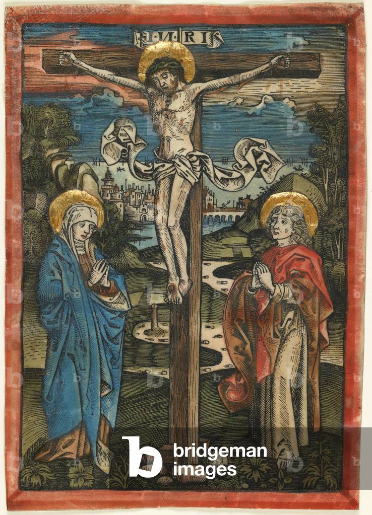 Image of Christ on the Cross with Mary and Saint John, from by German ...