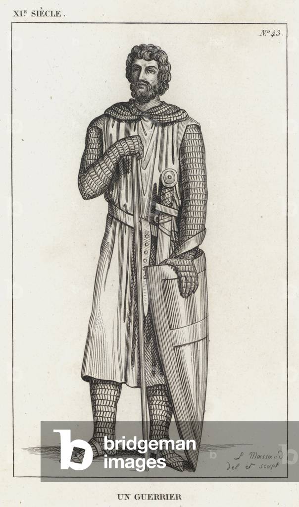 XI Siecle, Un Guerrier (Gravur)