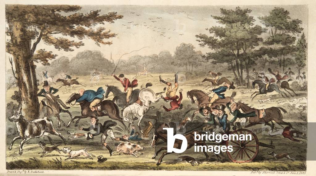 Immagine di Incisione "The Epping Hunt" di Isaac Robert Cruikshank