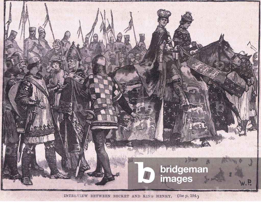 Interview zwischen Becket und König Henry AD 1169 (litho)