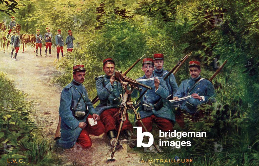 Image of THE MACHINE GUN POSTCARD-FIRST WORLD WAR by French School ...