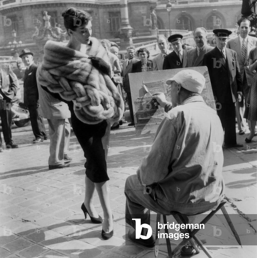 Bild von Fotografie "Model Lucie Daouphars" 1955, b/w
