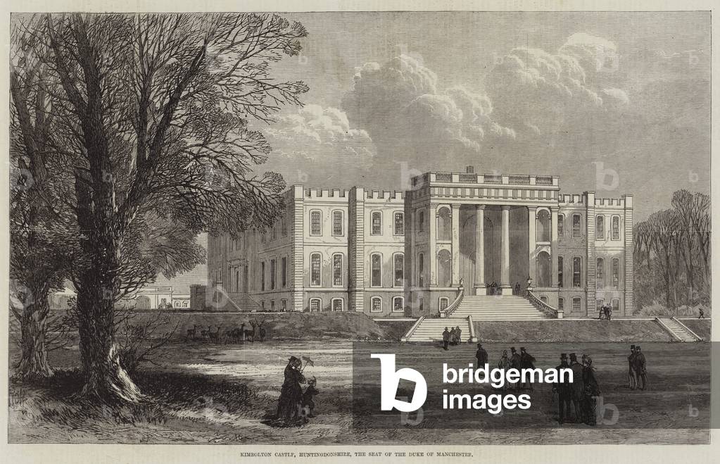 Kimbolton Castello, Huntingdonshire, la sede del duca di Manchester (incisione)