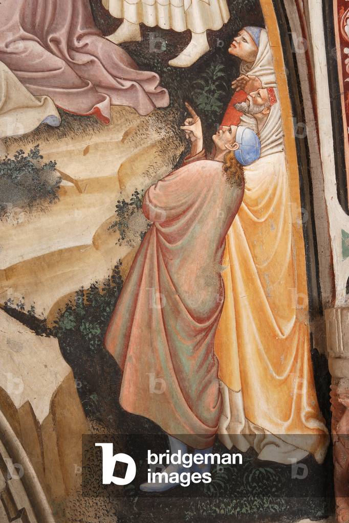 "The Ascension of Christ", Detail with male figures, c.1420 (fresco)