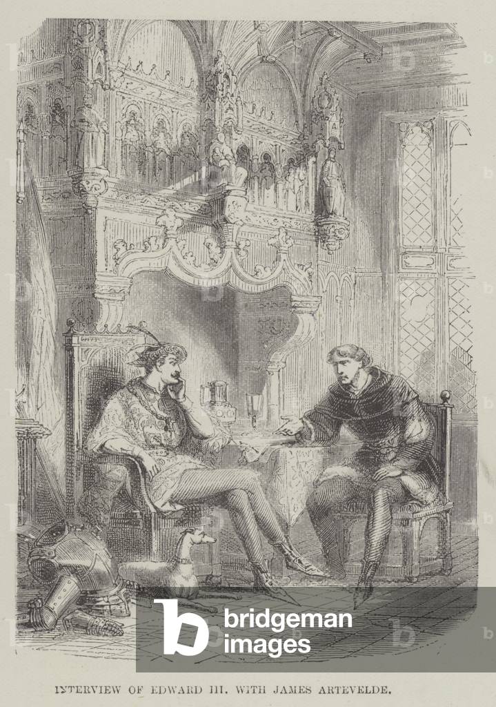 "Intervista di Edoardo III con James Artevelde (incisione)" di English School