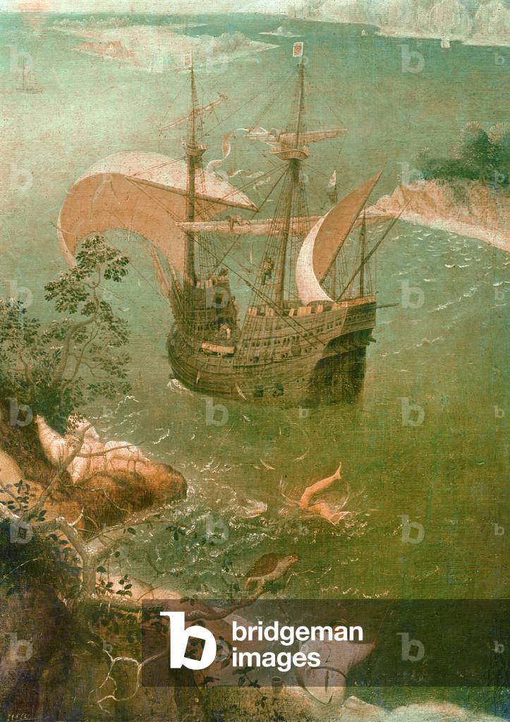 Landschaft mit dem Sturz des Ikarus, ca. 1555 (Öl auf Leinwand) (Detail von 3675)