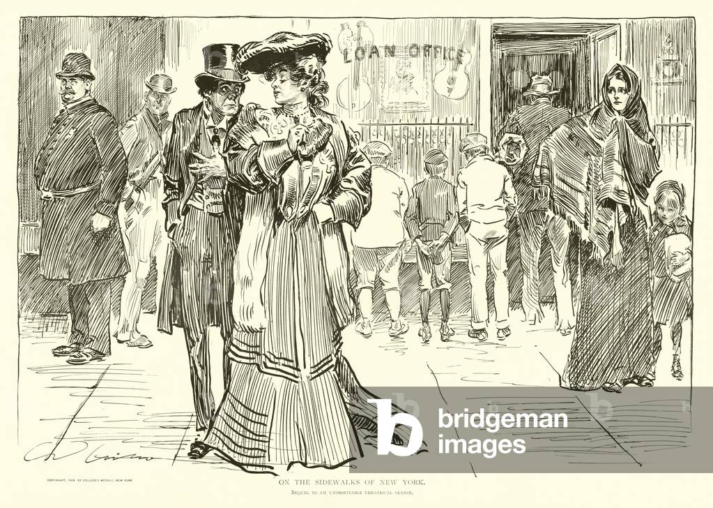 Immagine di Stampa "Everyday People (litografia)" di Charles Dana Gibson, b/w