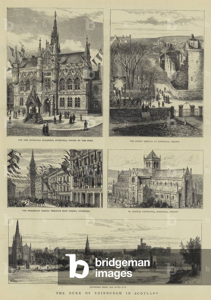 The Duke of Edinburgh in Scotland (engraving) by English Artist, b/w