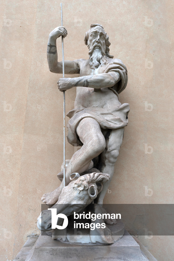 Image of Photography depicting Large male sculpture with horse in the garden of Palazzo Reale 2023