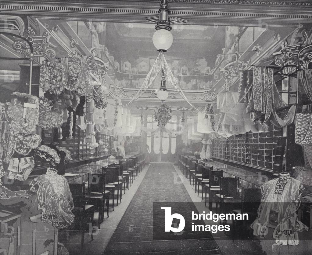 Bild von Druck "Lace and Fancy Departments" von English School