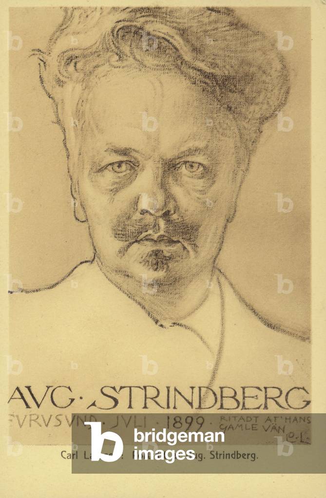 August Strindberg (1849-1912), Swedish playwright, novelist, poet and artist, 1899 (litho)
