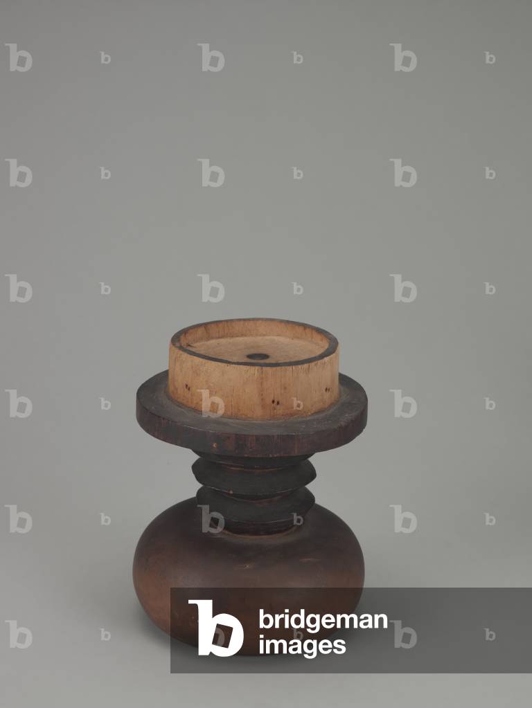 Lidded Container With Human Head, Songye Culture (wood & bark)
