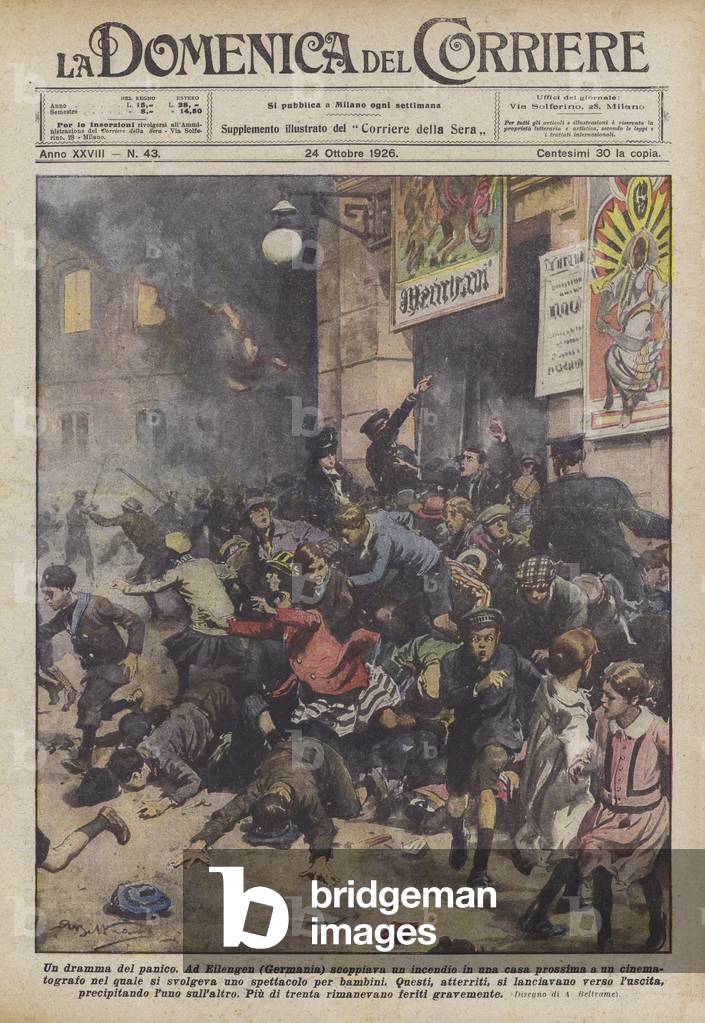 "Un dramma del panico (colour litho)" di Achille Beltrame