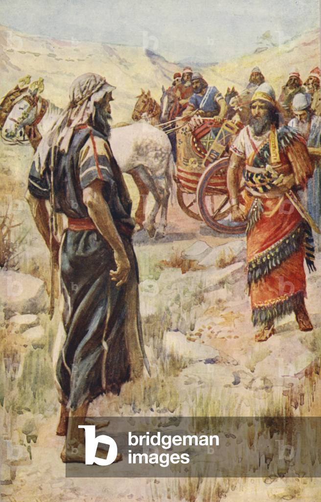 Altes Testament: Elia und Ahab (Farblitho)