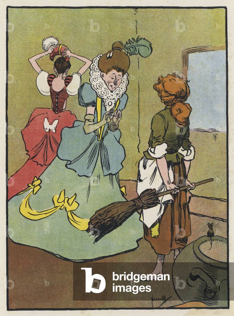 The Sisters tell Cinderella what happened at the Ball (colour litho) by John Hassall