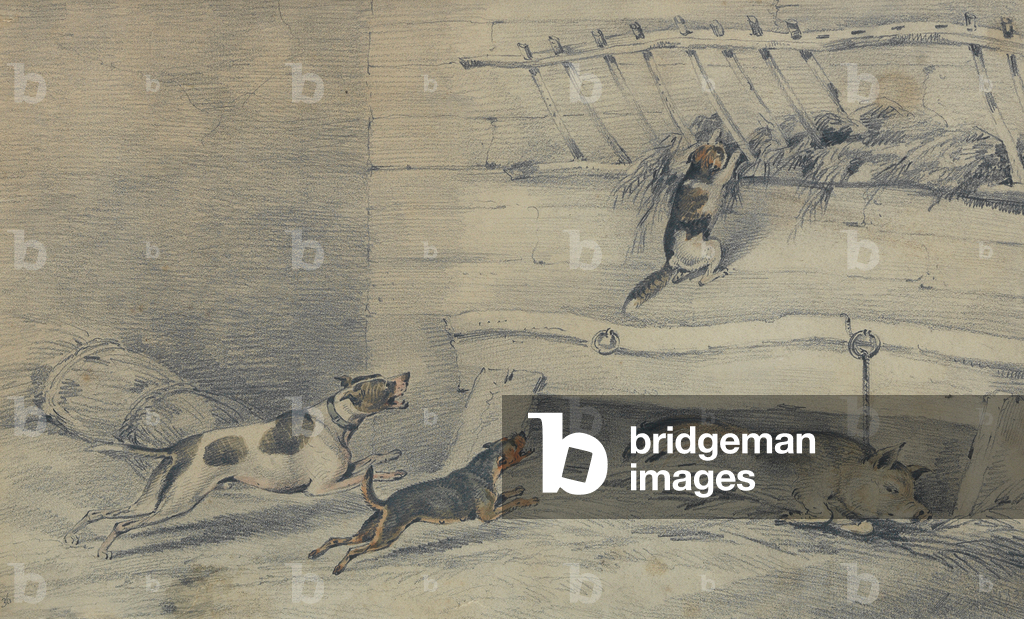 Bild von Zeichnung "Die Verfolgung (Aquarell und Bleistift)" von Samuel Henry Alken