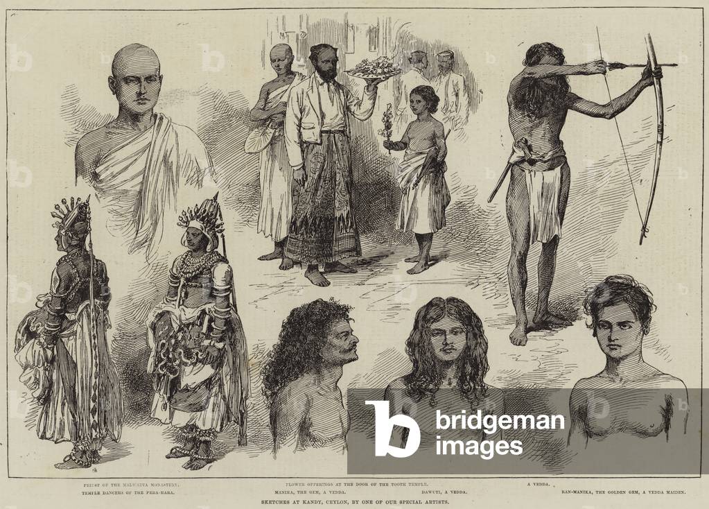 schizzi a kandy, Ceylon (incisione)