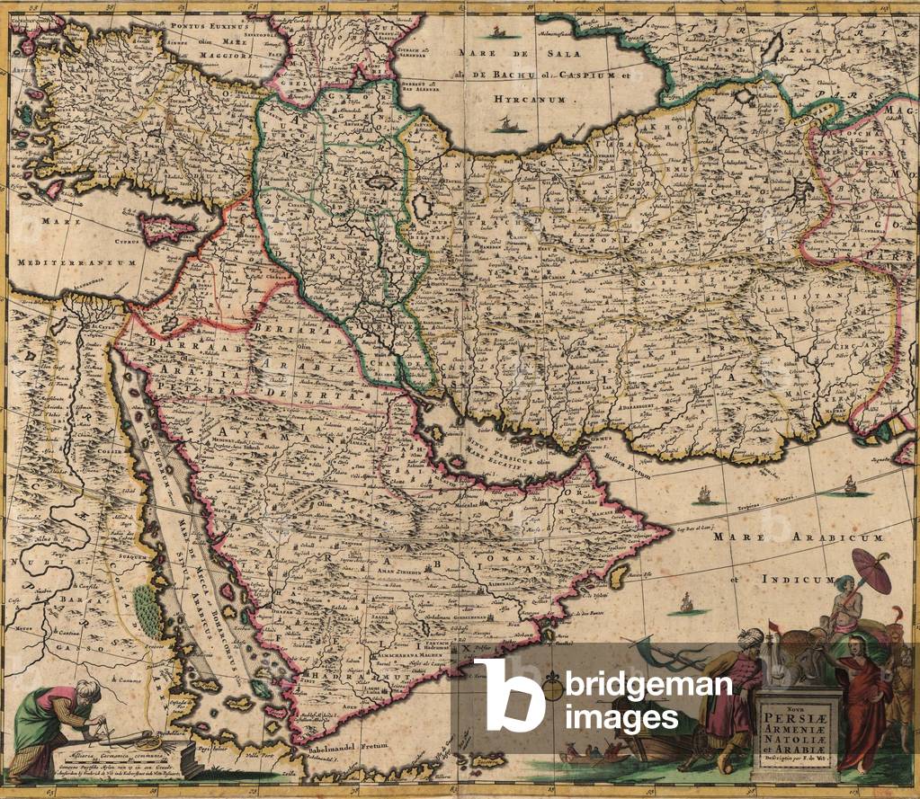 1666 map of Southwest Asia, showing Arabia, Persia, and Ottoman Empire