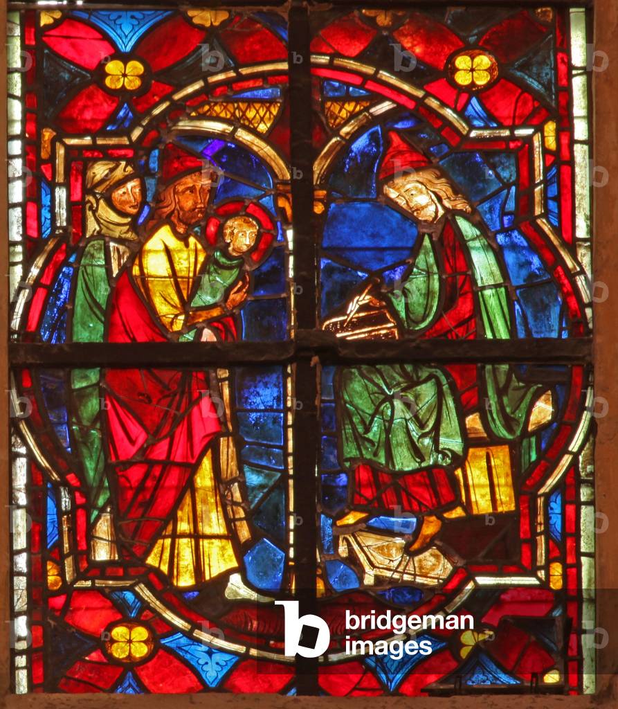 Window w212 depicting St John the Baptist is enrolled (stained glass) by French Artist