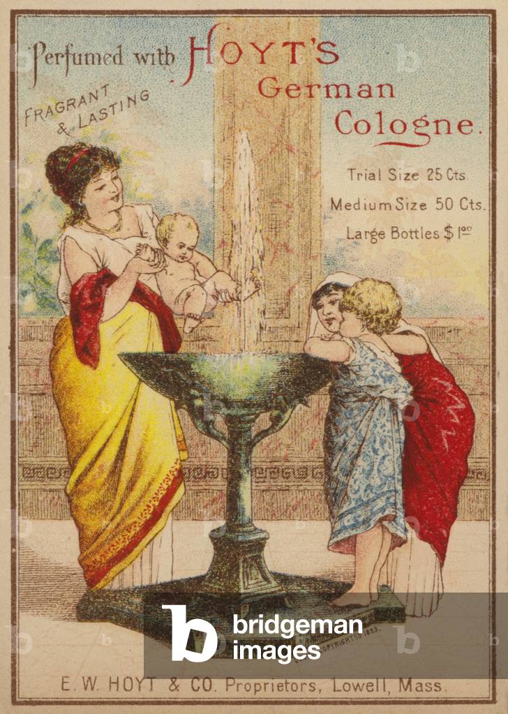 Baden Baby in Brunnen (chromolitho)