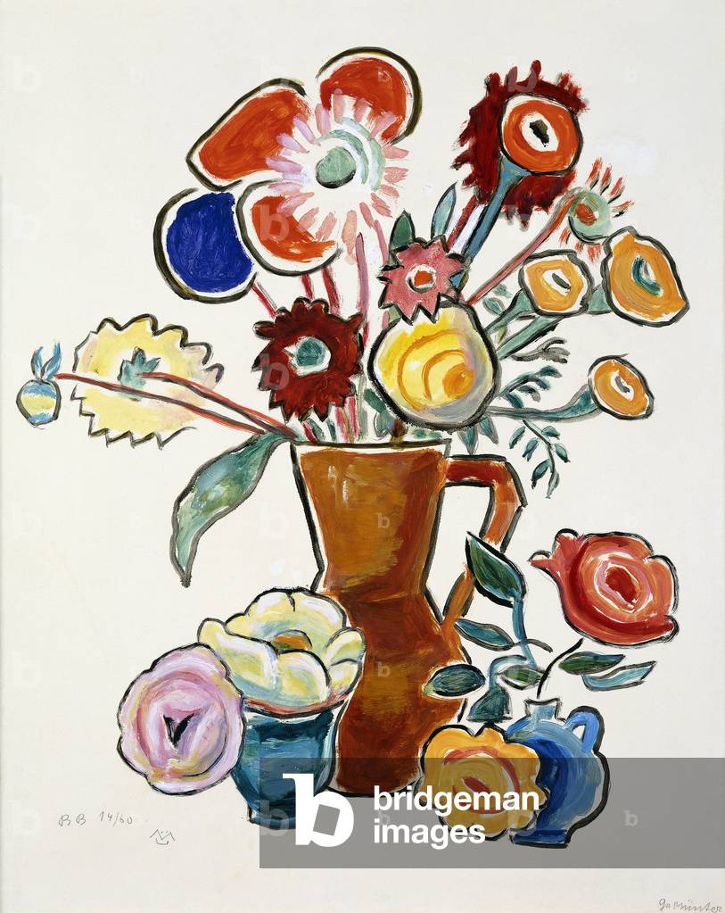 Dalie e Rose; Dalien und Rosen, 1910 (guazzo, acquerello e matita su carta)