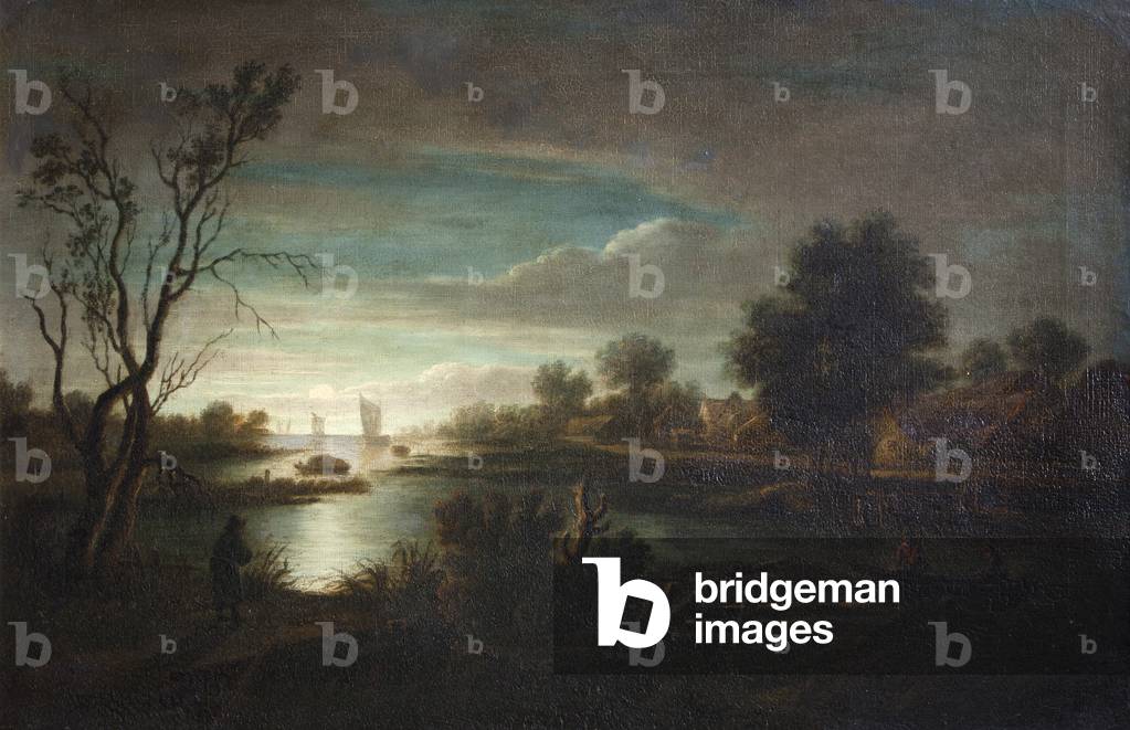 Bild von Gemälde "Eine Mündung von Moonlight" 1800 von English School