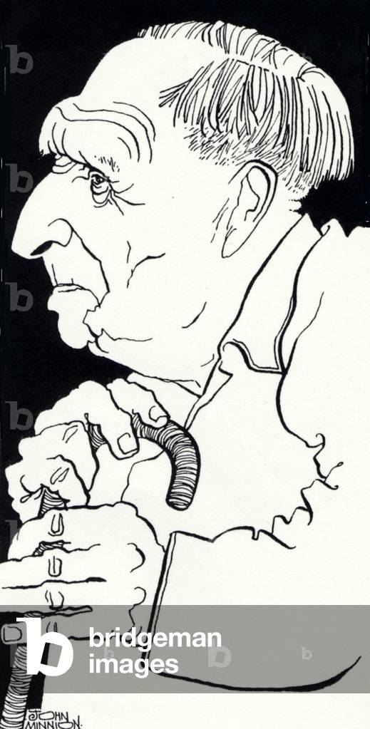 William Walton caricatura compositore inglese (1902-1983)