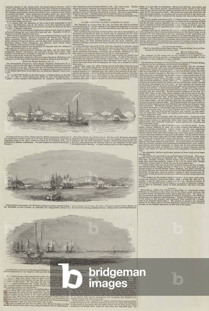 First Opium War (engraving) by English Artist